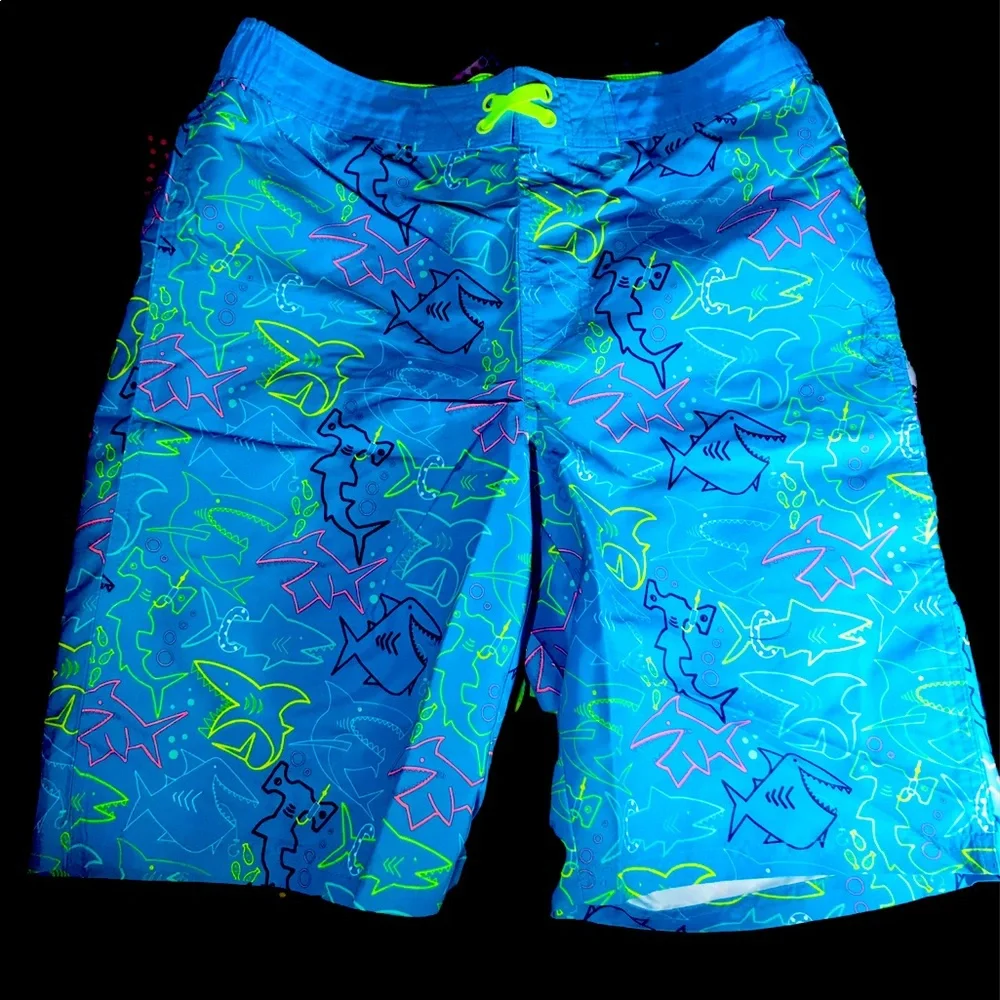 Shark Swim trunks Husky XL by Cat & Jack Retro Beach Pool Summer Vacay Kidcore